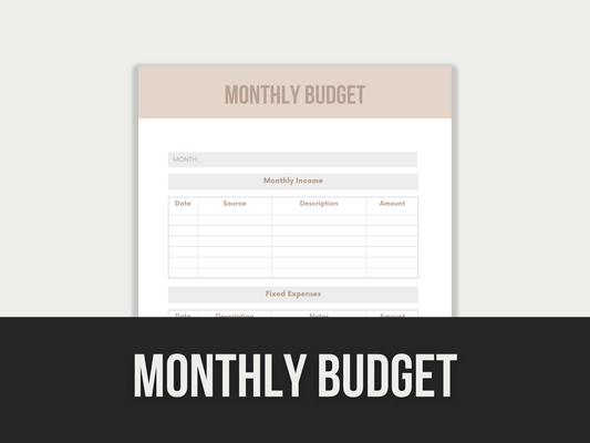 Monthly Budget Template