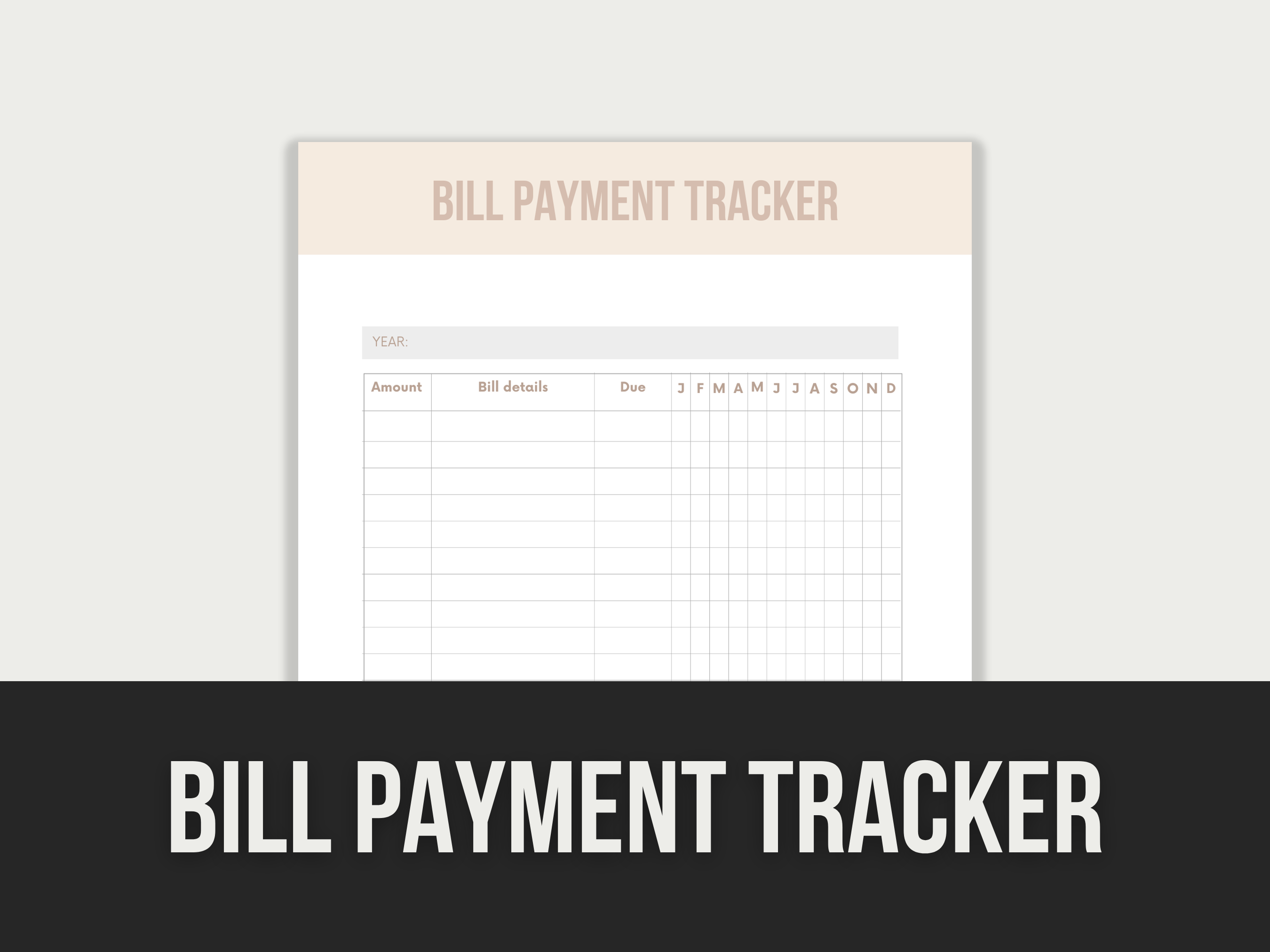 Bill Payment Tracker Template Diginnova 4946