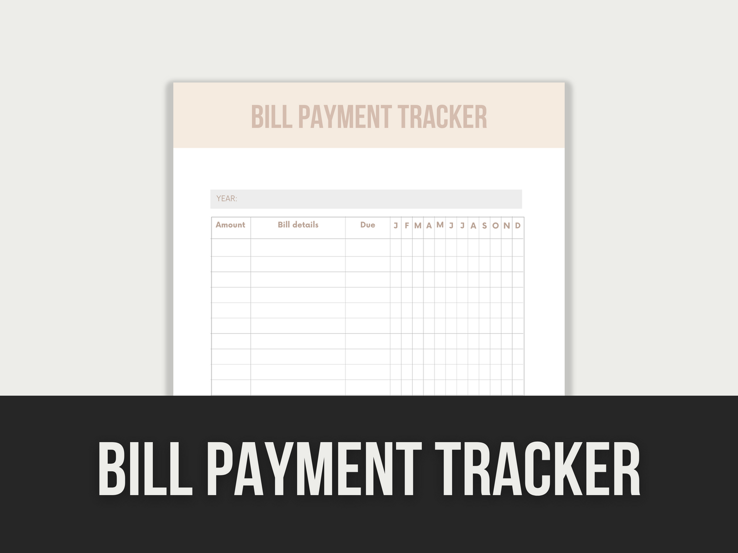 Bill Payment Tracker Template